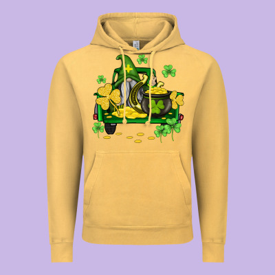 St Patricks Truck And Gnome Vintage Hoodie Designed By Adodesignshop