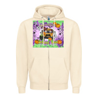 Sandshell Halloween School Bus Zipper Hoodie - texasbilliewilder
