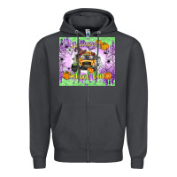Smoke Halloween School Bus Zipper Hoodie - texasbilliewilder
