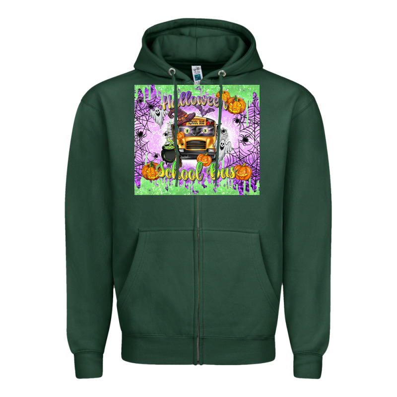 Halloween School Bus Zipper Hoodie by texasbilliewilder | Teevron