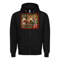 Black christmas farm animals Zipper Hoodie - RanaPortraitStore
