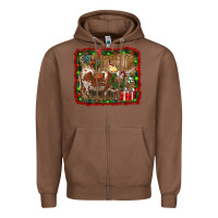 Chestnut christmas farm animals Zipper Hoodie - RanaPortraitStore