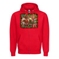 Red christmas farm animals Zipper Hoodie - RanaPortraitStore
