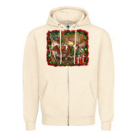 Sandshell christmas farm animals Zipper Hoodie - RanaPortraitStore