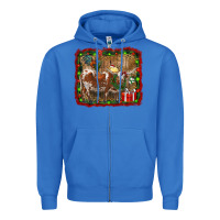 Christmas Farm Animals Zipper Hoodie | Teevron