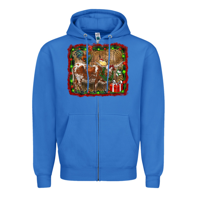 Christmas Farm Animals Zipper Hoodie by RanaPortraitStore | Teevron