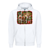 White christmas farm animals Zipper Hoodie - RanaPortraitStore
