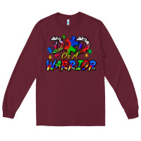 Burgundy dad of a warrior Long Sleeve Tee - Zillion Design Studio