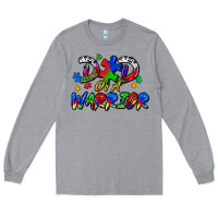 Heather Grey dad of a warrior Long Sleeve Tee - Zillion Design Studio
