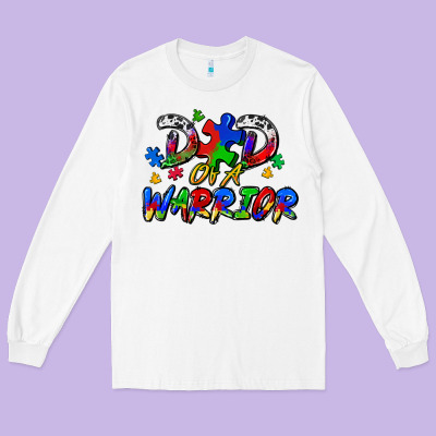 Dad Of A Warrior Long Sleeve Tee Designed By Zillion Design Studio