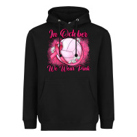 Black in october we wear pink breast cancer valleybal Heavyweight Hoodie - JahusDesignShop