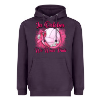 Plum in october we wear pink breast cancer valleybal Heavyweight Hoodie - JahusDesignShop