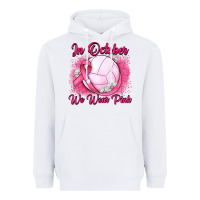 White in october we wear pink breast cancer valleybal Heavyweight Hoodie - JahusDesignShop