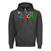 Charcoal Heather coach Zipper Hoodie - Zillion Design Studio