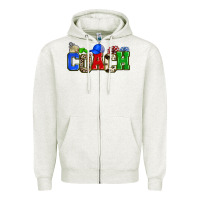 Oatmeal Heather coach Zipper Hoodie - Zillion Design Studio