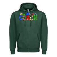 Sports Green coach Zipper Hoodie - Zillion Design Studio