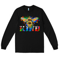 Black bee kind autism Long Sleeve Tee - Zillion Design Studio