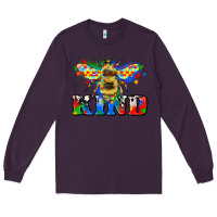 Plum bee kind autism Long Sleeve Tee - Zillion Design Studio