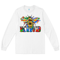 White bee kind autism Long Sleeve Tee - Zillion Design Studio