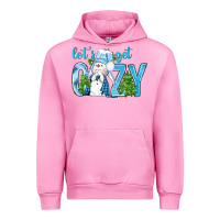 Fuchsia Pink lets get cozy Urban Hoodie - NancyCooperArtShop