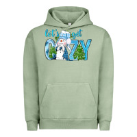 Pigment Oil Green lets get cozy Urban Hoodie - NancyCooperArtShop