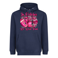 Navy in october we wear pink cheer with football breast Heavyweight Hoodie - JahusDesignShop