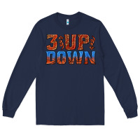 Navy 3 up 3 down basketball Long Sleeve Tee - texasbilliewilder