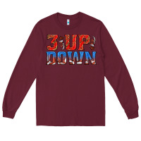 Burgundy 3 up 3 down football Long Sleeve Tee - texasbilliewilder