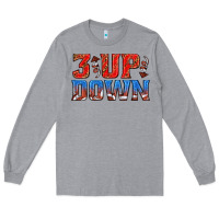 Heather Grey 3 up 3 down football Long Sleeve Tee - texasbilliewilder