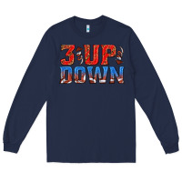 Navy 3 up 3 down football Long Sleeve Tee - texasbilliewilder