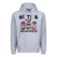 Heather Grey getting star spangled hammered Premium Hoodie - MaliasSmallBusiness
