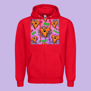 Halloween Zipper Hoodie Designed By Texasbilliewilder