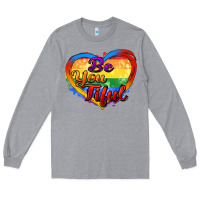 Heather Grey be you tiful Long Sleeve Tee - Zillion Design Studio
