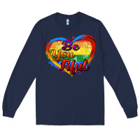 Navy be you tiful Long Sleeve Tee - Zillion Design Studio