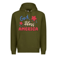 Army Green god bless america Premium Hoodie - MaliasSmallBusiness