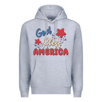 Heather Grey god bless america Premium Hoodie - MaliasSmallBusiness