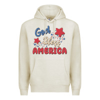 Oatmeal Heather god bless america Premium Hoodie - MaliasSmallBusiness