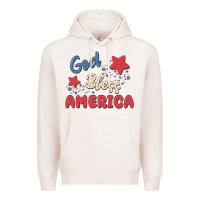 Pale Pink god bless america Premium Hoodie - MaliasSmallBusiness