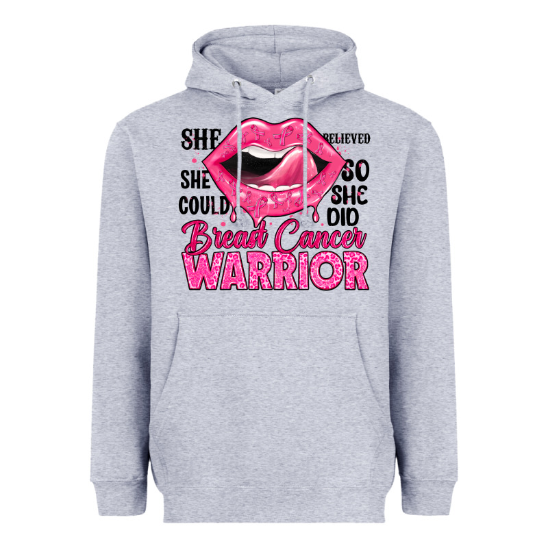 Breast Cancer Warrior Lips Heavyweight Hoodie by JahusDesignShop | Teevron