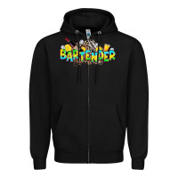 Black bartender Zipper Hoodie - Zillion Design Studio
