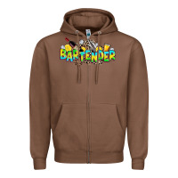 Chestnut bartender Zipper Hoodie - Zillion Design Studio
