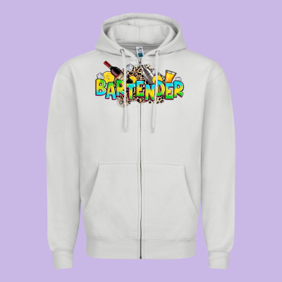 Bartender Zipper Hoodie Designed By Zillion Design Studio