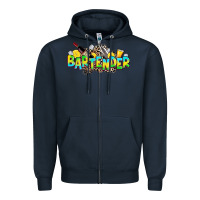 Navy bartender Zipper Hoodie - Zillion Design Studio