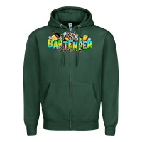 Sports Green bartender Zipper Hoodie - Zillion Design Studio
