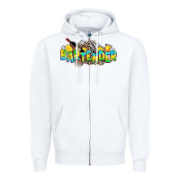 White bartender Zipper Hoodie - Zillion Design Studio