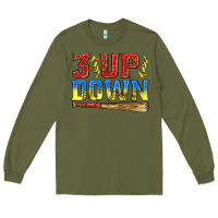 Army Green 3 up 3 down softball Long Sleeve Tee - texasbilliewilder