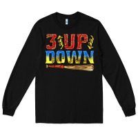 Black 3 up 3 down softball Long Sleeve Tee - texasbilliewilder