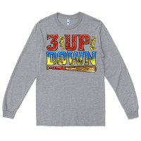 Heather Grey 3 up 3 down softball Long Sleeve Tee - texasbilliewilder