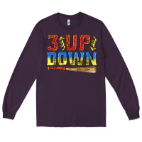 Plum 3 up 3 down softball Long Sleeve Tee - texasbilliewilder