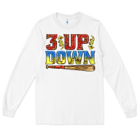 White 3 up 3 down softball Long Sleeve Tee - texasbilliewilder